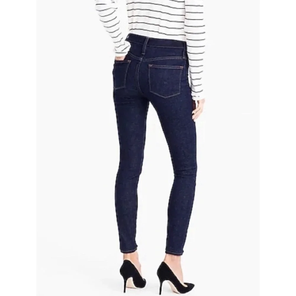 J.Crew 9 Inch High Rise Toothpick Jeans 31‎ Dark Classic H1879 Minimalist Preppy